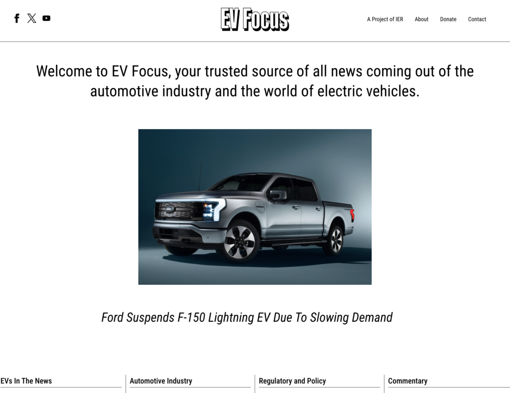 EVFocus.Com homepage